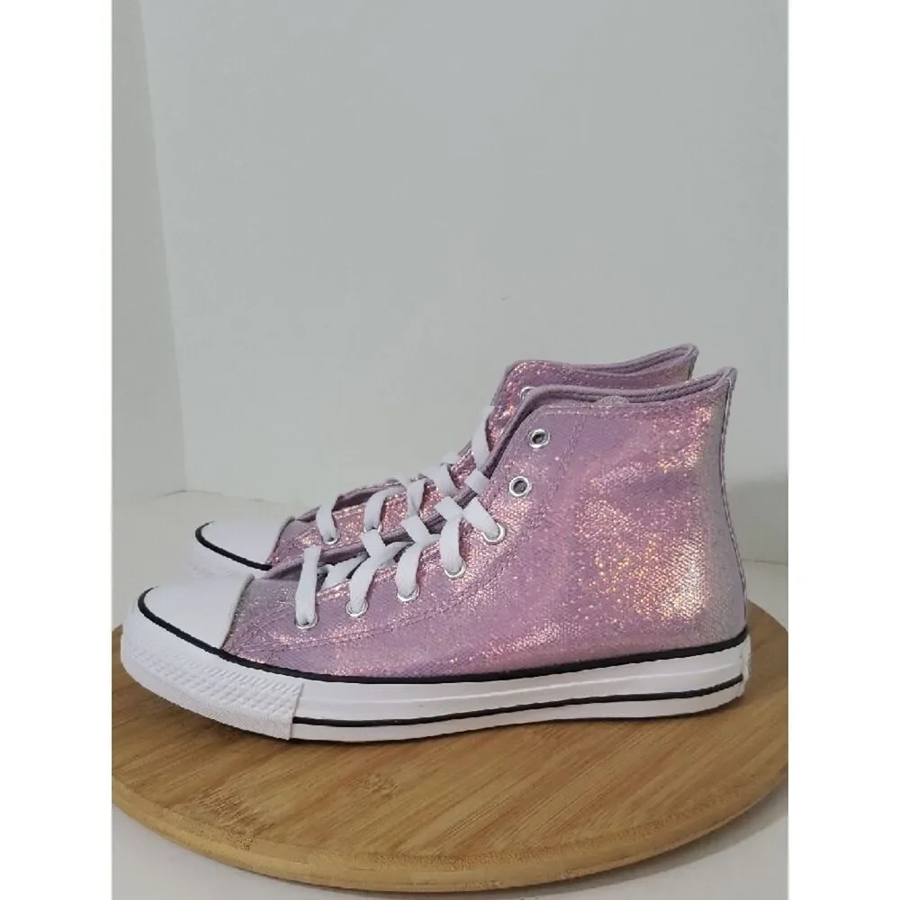Converse CTAS Hi Tops Altitude Lilac Sparkly Size 7 Big Kid NIB